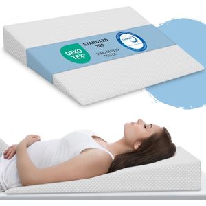 ELONEO Bed Wigkussen Steunkussen - 80x100 cm, Visco Mineraal Schuim, Orthopedisch Rugsteunkussen, Anti Reflux Kussen voor Bed