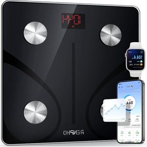 Lichaamsvetweegschaal - Digitaal - Lichaamsgewicht - Weegschaal - BMI - Lichaamssamenstelling - Smartphone-App