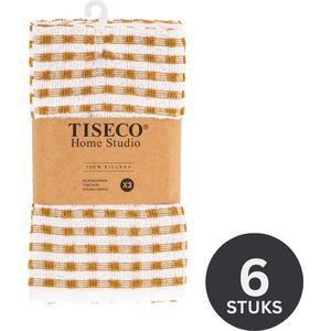 Tiseco Home Studio - Keukenhanddoek OMAN - SET/6 - 100% katoen - badstof - ultra-absorberend - sneldrogend - duurzaam materiaal - 50x70 cm - Camel