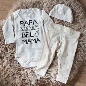 Newborn Baby Kleding Set tekst - Jongens en Meisjes Romper - Kraamcadeau - Babyshower Cadeau - maat 74 80