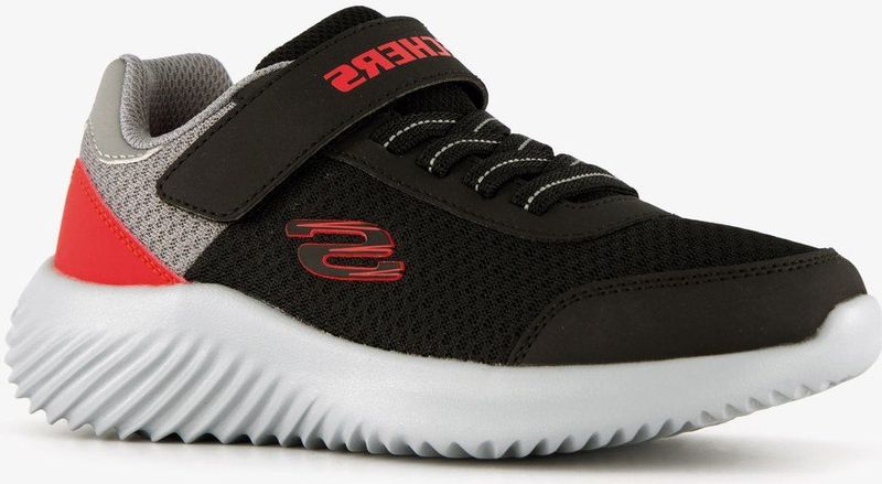 Skechers - Bounders - Sneakers - Zwart - Textiel - Met Klittenbandsluiting