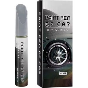 TLVX Zilveren Velgen Schade Reparatie Lakstift / Velg Schade Pen met Kwastje / Velgschade Verf Zilvergrijs / Lichtmetalen Velg Kras Herstel Zilver / Wielnaaf Reparatie Pen / Wieldoppen reparatie verf Grijs / Silver Grey / Krassen verwijderen
