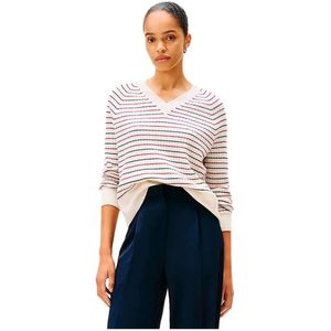 Tommy Hilfiger Ww0ww46417 Trui Met V-hals Wit XS Vrouw