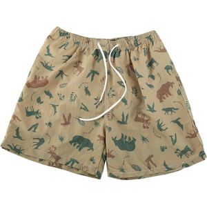 Emilie collection - zwembroek - Khaki beige - wildlife print - extra lang