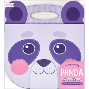 Ooly - Carry Along Sketchbook - Panda - 60 Blanco Geperforeerde vellen - Met Klittenband Sluiting - Het Perfecte Formaat Voor Reizende Kunstenaars - Geschikt Voor Kinderen Vanaf 3 Jaar