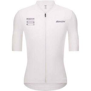 Santini Pirelli Wheel Korte Mouw Wielertrui Wit L Man,Vrouw