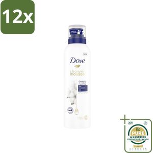 Dove Shower Foam - Deeply Nourishing - Cotton Oil - 200 ml - Voordeelverpakking - 12 stuks - Katoenzaadolie - Hydraterende douche