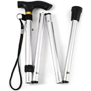 Opvouwbare Wandelstok - Inklapbare Wandelstok - Wandelstok Opvouwbaar - Wandelstokken Verstelbaar - Loopstok - Mannen - Vrouwen - Rubber Handvat - Zilver