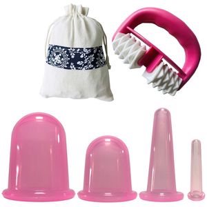 Go Go Gadget - Cupping set - 4 delig - Inclusief massageborstel en opbergzakje - Massage - Bloedcirculatie - Roze