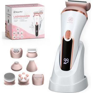 Beeperfect® 7 in 1 Ladyshaves Voor Vrouwen - Epilator - Scheerapparaat Vrouw - Gezicht Trimmer - Bikinitrimmer - Oplaadbaar - Waterdicht - 7 Opzetstukken