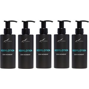 Bodylotion Zen Moment 300 ml - met pomp - zwarte fles - set van 5 stuks - Voordeelverpakking