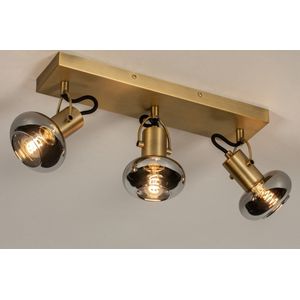 Lumidora Opbouwspot 74670 - MADEE - 3 Lichts - E14 - Grijs - Goud - Messing (kleur) - Metaal