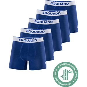 SQQUADD® Bamboe Ondergoed Heren - 5-pack Boxershorts - Maat S - Comfort en Kwaliteit - Voor Mannen - Bamboo - Blauw