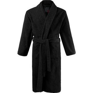 JP 1880 JP 1880 - Heren - Badjas thuispak sjaalkraag badstof tot 8XL - Zwart - Maat 5XL
