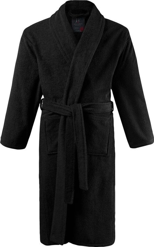 JP 1880 JP 1880 - Heren - Badjas thuispak sjaalkraag badstof tot 8XL - Zwart - Maat 5XL