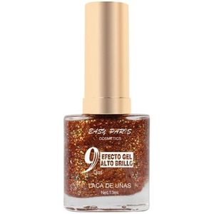Easy Paris - Nagellak - Transparant met goud en multi gekleurde glitters - 1 flesje met 13 ml inhoud - Nummer 056