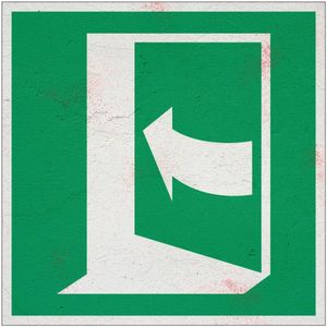 Deur links duwen bord – E022 - Sign Again - 20 x 20 cm