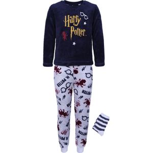 HARRY POTTER - Donkerblauw-grijze Pyjama - Kinderpyjama - Met Sokken