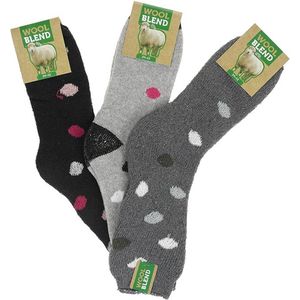 Dames sokken wol maat 39-42 - thermo - handgemaakt - 3 paar - Let op kleuren en patroon kunnen afwijken van de foto's