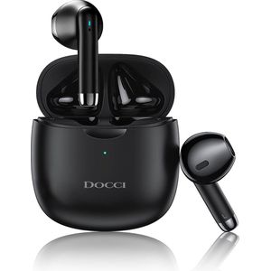 Docci® Draadloze Oordopjes - Bluetooth Earpods - Draadloze Oortjes - Koptelefoon voor IOS & Android - Zwarte Draadloze Oordopjes