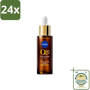 NIVEA - Gezichtsserum - Q10 Dubbele Werking Anti-Rimpel - Dubbele werking - Vermindert & voorkomt rimpels - 30 ml - Voordeelverpakking - 24 stuks - Rimpelvermindering - Anti-aging serum