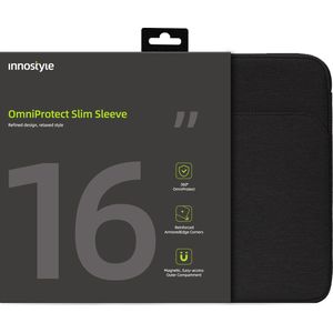 Innostyle® Omniprotect Slim Laptoptas Dames / Heren - Laptophoes 15 6 / 16 inch - Waterdicht - Zwart