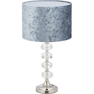 Relaxdays Tafellamp velvet - schemerlamp met kap - nachtlamp - sfeerlamp - woonkamer