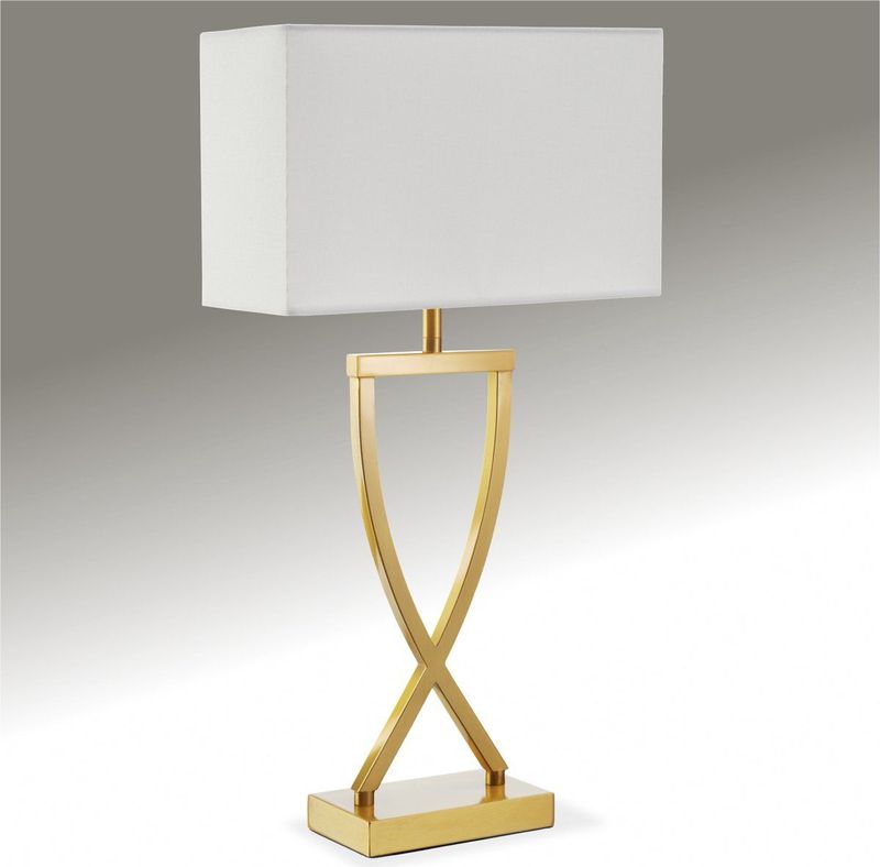 Tectake - Avina - Tafellamp - Messingkleurig - 60W