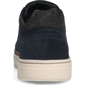 Manfield - Heren - Blauwe nubuck sneakers - Maat 42