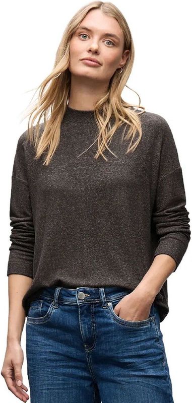 STREET ONE - Shirt - Rustic brown - Lange Mouwen - Met Rijgkoord bij de Zoom