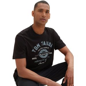 TOM TAILOR Shirt  duifblauw / zwart / wit