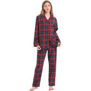 Comfortabele Flanellen Pyjamaset voor Koppels - Zachte Katoenen Pyjama's met Zakken
