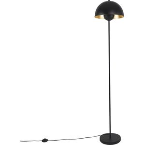 QAZQA magnax - Industriele Vloerlamp | Staande Lamp - 1 lichts - H 160 cm - Zwart Goud - Industrieel - Woonkamer | Slaapkamer