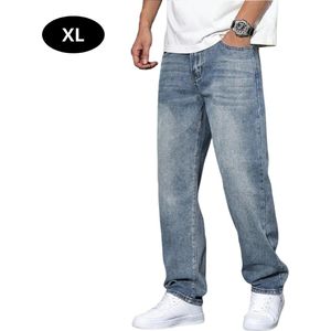 Nivard Lange Broek Heren - Spijkerbroek - Broeken - Spijker - Pants - Jeans - Trouser - Stretch - Straight Leg - Denim - Grijs/Blauw - Maat XL