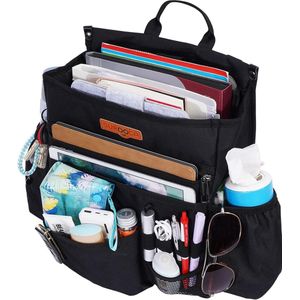 Organizer voor de voorstoel, organizer met laptopopslag, stabiliserende zijbanden, zachte verstelbare schouderriem, kantoorpassager, stoelorganizer