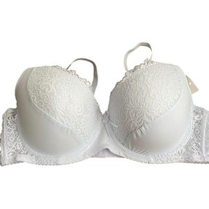 Dames Beha - Voorgevormd bh met beugel en kant - 88606 - 105E wit
