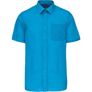 Herenoverhemd 'Ace' korte mouwen merk Kariban Fel Turquoise maat XXL