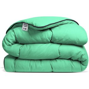 Avenue - Luxe en makkelijk dekbed zonder overtrek – Hoesloos Lits-jumeaux dekbed 240x220 cm – Anti-allergisch & hygiënisch – Wasbaar op 60°C – Wolkenzacht en soepel – Groen – All Year comfort zomerdekbed & winterdekbed - Special Edition