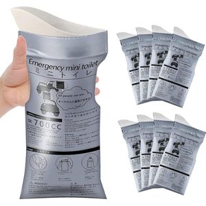 NatuurNook® - 8 Stuks - Draagbaar Toilet- Noodtoilet - 700 ML -Plaszakken voor Noodgevallen -Plastuit - Draagbare Urinezak- Draagbaar Nood WC - Wegwerp Urinezakken - Voor Noodgevallen, Camping, Reizen - Uniseks Plaszak