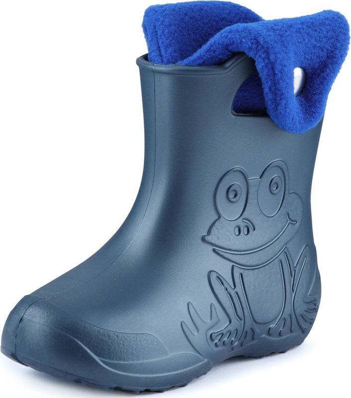 Ladeheid - LA-CA-FrogButton - Kinder Regenlaarzen - Metallic Blauw/Navy Blauw - Rubber met Binnenschoen