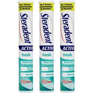Steradent - Active Fresh - Kunstgebit Reinigstabletten - 3 x 30 Tabletten
