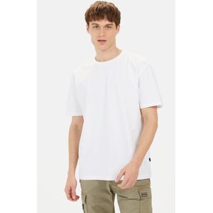 camel active T-shirt met korte mouwen en print - Maat menswear-M - Wit