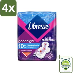 Libresse – Inlegkruisjes – Invisible Goodnight 3 mm – Nachtbescherming – 10 Inlegkruisjes - Voordeelverpakking - 4 stuks - Nachtbescherming - Inlegkruis