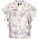 DreiMaster - Vintage Blouse - Blauw - Chiffon - Bloemenprint