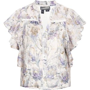 DreiMaster - Vintage Blouse - Blauw - Chiffon - Bloemenprint