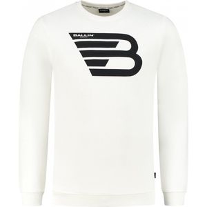 Ballin Amsterdam - Heren Slim fit Sweaters Crewneck LS - Off White - Maat S