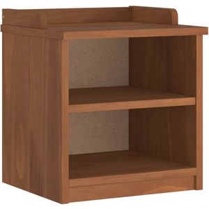 The Living Store Gangbankje SANDNES 45x40x50 cm massief grenenhout - Gangbank - Houten Bank - Opbergbank - Acacia Houtsoort - Vintage Meubels