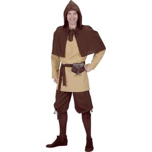 Widmann - Middeleeuwen & Renaissance Kostuum - Arme Landsknecht Kostuum Man - bruin - Small - Carnavalskleding - Verkleedkleding
