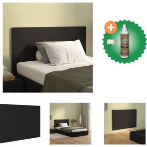vidaXL Hoofdbord 120x1-5x80 cm bewerkt hout zwart - Bedonderdeel - Inclusief Houtreiniger en verfrisser