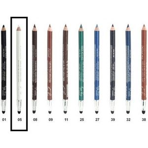 Easy Paris - Oogpotlood en Lippotlood - Extra Waterproof - Wit - Met puntenslijper en smudger/vervager - Nummer 05 - 1 Stuks